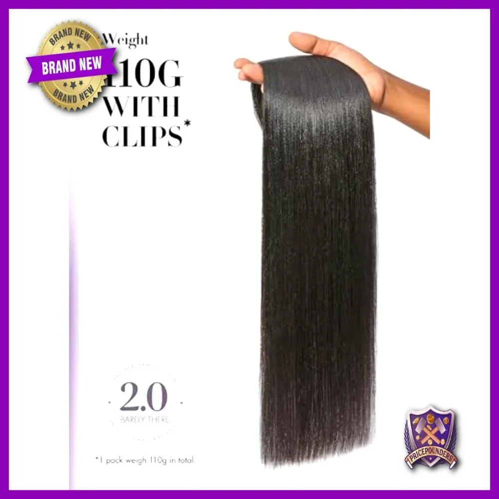 18 Inch Human Hair Clip In Extensions, 110g 6Pcs, Yaki Straight, Remy